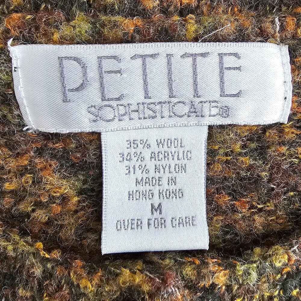 Petite Sophisticate Space Dye Bouclè Wool Acrylic Round Neck Cardigan | EUC | MP - Picture 13 of 14